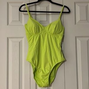 NWT Andie Swim Bermuda 1 piece large neon green